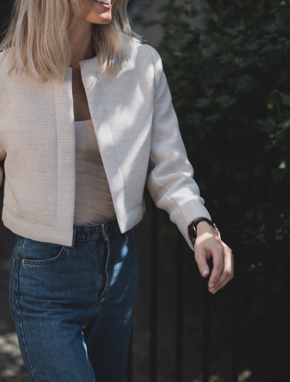 Boxy Blazer In Light Beige